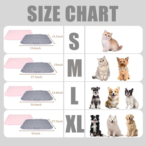 SUPRIY 2-Pack (Pink + Gray) Self-Warming Cat Mat Self-Heating Dog Mat Warm Pet Pad Reflective Heating Pet Bed Waterproof a...