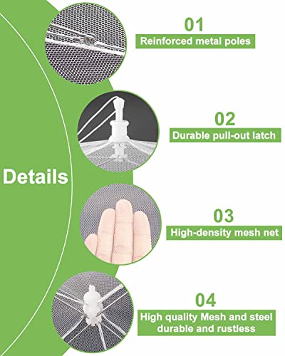 Lauon Large Food Cover,6 Pack Mesh Food Tent,17"x17",White Nylon Covers,Pop-Up Umbrella Screen Tents,Patio Net for Outdoor...