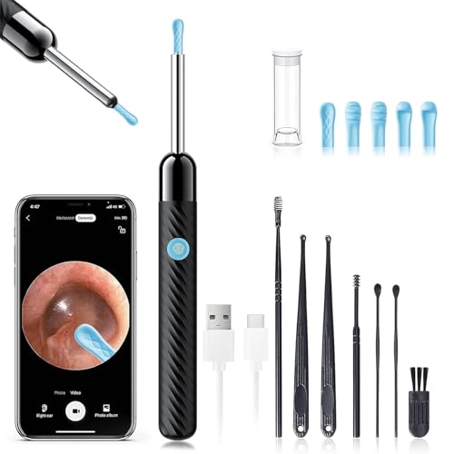 LEIPUT Ear Wax Removal - Earwax Remover Tool with 8 Pcs Ear Set - Ear Canal Cleaner with 1080P Camera - FSA HSA Eligible -...