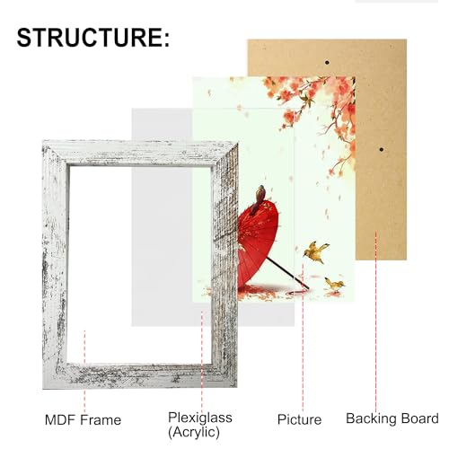 xnlkros Picture Frame Set 10 pack, Farmhouse Photo Frames, Gallery Wall Frame Collage, 8x10 5x7 4x6 Frames in 3 Different ...