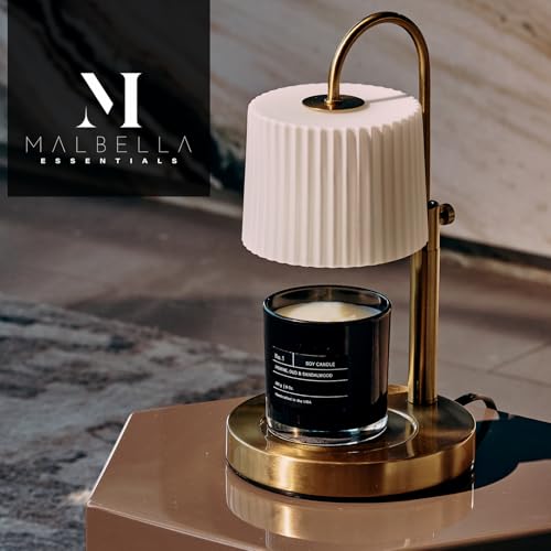 Dimmable Glass Candle Warmer Lamp with Timer - Adjustable Height Candle Lamp Warmer with Timer (8H/4H/2H) - Wax Melter - I...