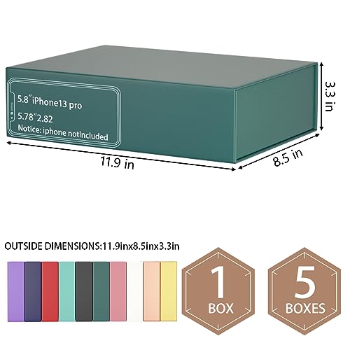 Green Gift Box 11.9" x 8.5" x 3.3" with Magnetic Closure Lid Gifts Boxe for Presents,Bridesmaid Gift Boxes,Cute Box,Birthd...