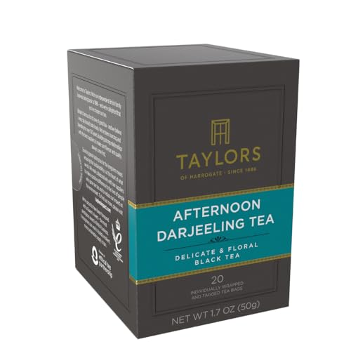 Taylors of Harrogate Afternoon Darjeeling, Black Tea, Individually Wrapped Bags 20 Count (Pack of 6), Delicate, Sweet & Fl...