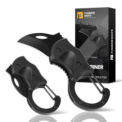 FUNBRO Small Pocket Knife Gift for Men, Keychain Box Cutter with 1.34inch Blade, Mini Folding Knives EDC Gadgets for Every...