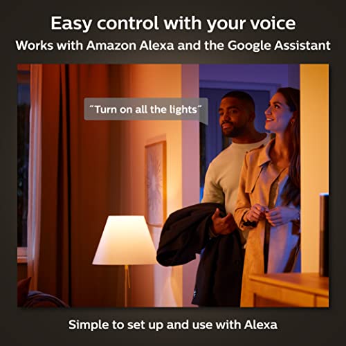 Philips Hue Go Smart Portable Dimmable Table Lamp, White - White and Color Ambiance LED Color-Changing Light - 1 Pack - In...