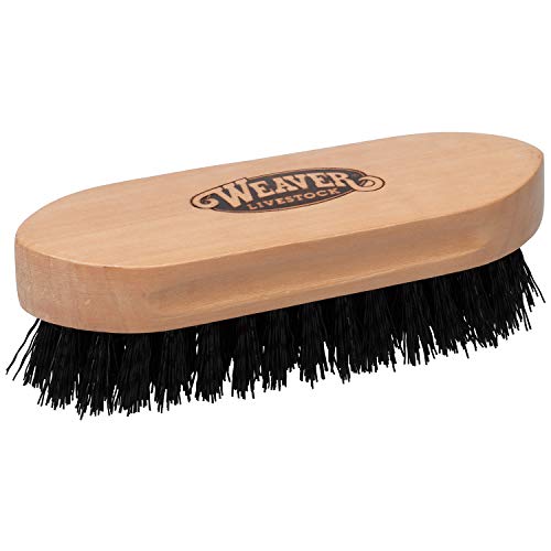 Weaver Livestock Barn Brush, Wooden Grooming Brush for Goat, Sheep, Pigs, Cattle, Stiff Bristles for Dirt Removal, Show An...