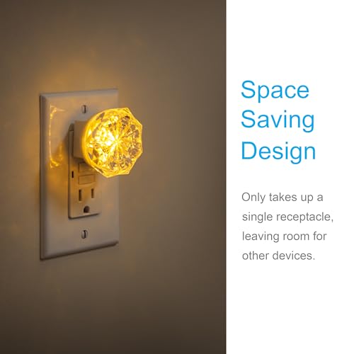 GE SleepLite Jewel LED Night Light, Plug-in, Always on, Amber, UL-Certified, Energy Efficient, Ideal Nightlight for Bedroo...