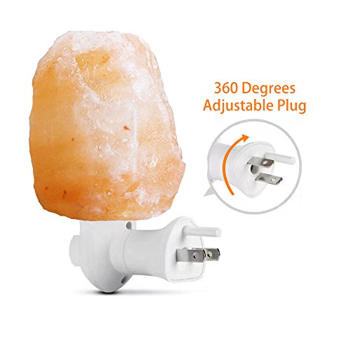 pursalt Himalayan Salt Lamp Night Light Plug in, Certificated 360 Degree Rotatable Wall Plug with Extra 2 Replacement Bulb...