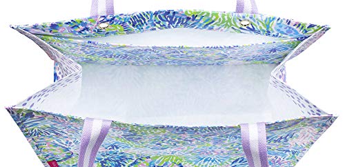 Lilly Pulitzer XL Market Shopper Bag, Oversize Reusable Grocery Tote with Comfortable Shoulder Straps