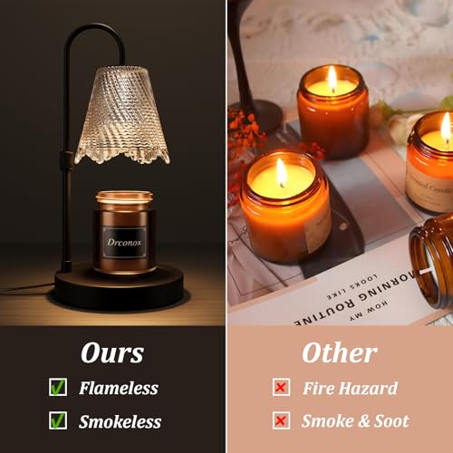 Drconox Candle Warmer Lamp with Timer Dimmable, Adjustable Height Wax Melt Warmer for Jar Candles, Birthday Gifts for Wome...