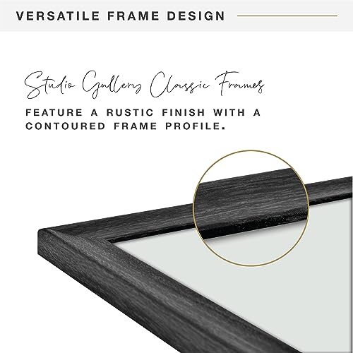 MCS Studio Gallery Classic 8.5x11 Picture Frame Black Woodgrain, Vertical & Horizontal Wall Hanging Large Picture Frame fo...