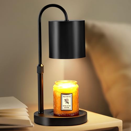 Dreamholder Electric Candle Warmer Lamp with Timer & Dimmer, Adjustable Height Wax Melt Warmer for Jar Candles, Wood Base ...