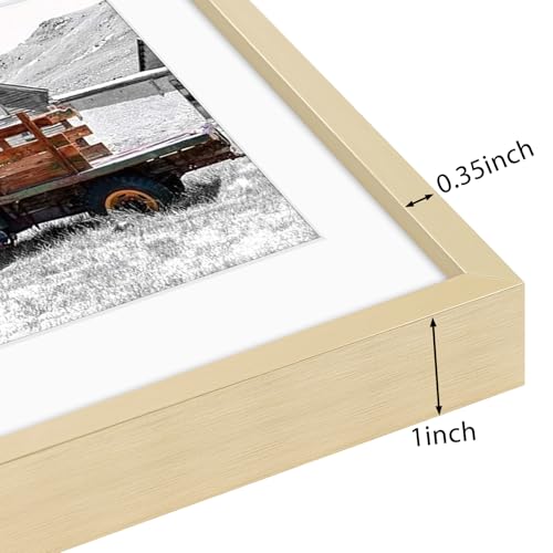 Golden State Art, 16x20 Gold Picture Frame Displays Photo 11x14 with Mat or 16 x 20 Without Mat for Wall Mounting, Classic...