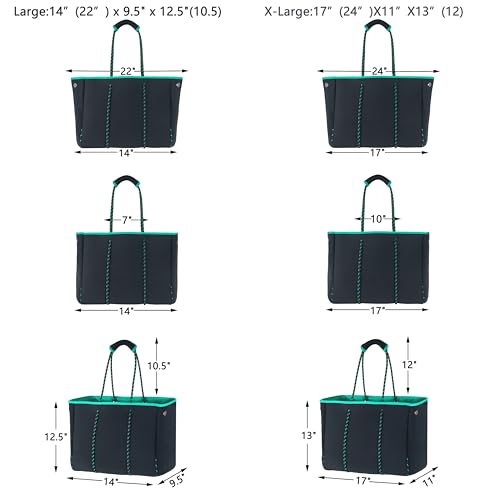 QOGiR Neoprene Multipurpose Beach Bag Tote with Inner Zipper Pocket … … … …