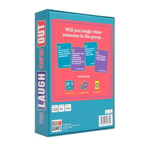 You Laugh You're Out [A Party Game with Hilarious Charades Family Card Games for Adults & Teens, 125 Prompt Cards Fun for ...