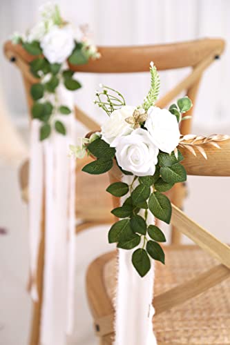 DreamBuilt Wedding Aisle Decorations for Wedding Ceremony Set of 10 Pew Flowers for Church Chair Decorations Party Decor w...