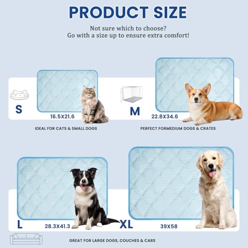 SUPRIY Dog & Cat Cooling Mat with Bandana - Pet Cooling Pad & Pet Scarf Set for Summer(QMAX>0.4) for Pet in Summer, Washab...