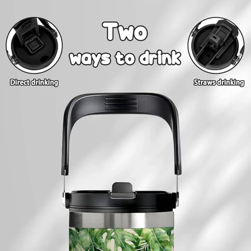 xiiai Garden Gifts for Plant Lovers - 30oz Insulated Stainless Steel Tumbler with Handle, Cute Leak-Proof Water Bottle for...