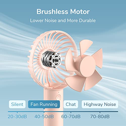 JISULIFE Handheld Mini Fan, Portable and Small with 3 Speeds, USB Rechargeable Battery Operate for Outdoor, Indoor, Makeu...