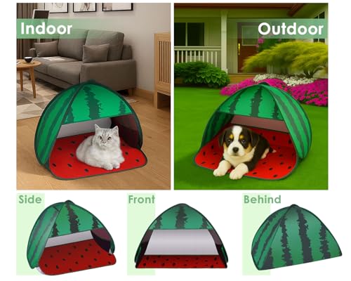 YCConcept Mini Tent for Pets Small Dog Tent for Beach Portable Pop Up Sun Shade Shelter with Phone Compartment for Puppy a...