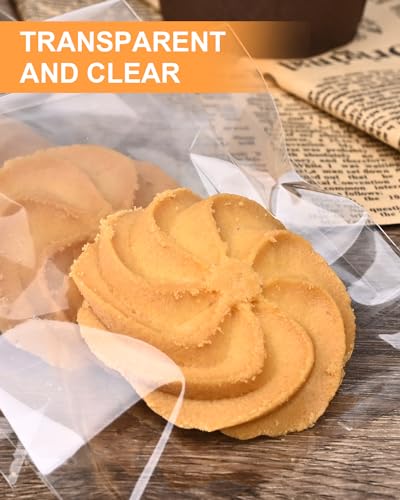 300 Pcs Self Adhesive Cookie Bags, 4x6 Inches Self Sealing Cellophane Bags, Clear Resealable Cellophane Bag for Packaging,...