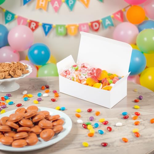 UnicoPak 20 Pack White Small Gift Boxes, 1/2 Lb. Candy Boxes, Food-grade Material, Ideal for Food or Gift Packaging, Gifti...