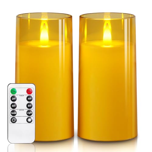 Homemory Realistic Flickering Flameless Candles, Battery Operated Candles, LED Fake Electric Candle with Remote Control an...