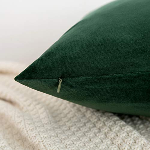 RainRoad Dark Green Decorative Throw Pillow Covers Cushion Cover Pillow Case for Sofa Couch Bed Chair,Soft Square Dark Gre...