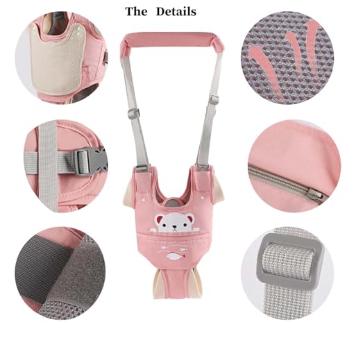 Baby Walking Harness Adjustable Handheld Kids Walker Helper Assistant Belt for Learning Walk Trainer Tool Walking Wing,Grey