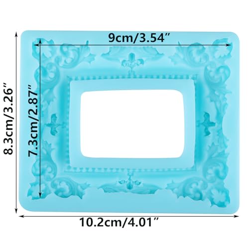 YABONAN Photo Frame Fondant Molds Picture Frame Silicone Mold for Cake Decorating Cupcake Topper Chocolate Candy Gum Paste...