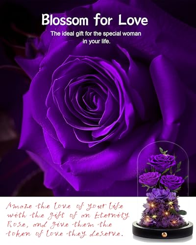 Agrul Mothers Day Flowers Roses Gifts for Mom,Forever Preserved Flower Rose in Glass Dome,Fresh Flowers for Delivery,Mothe...