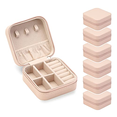 ZPROW Travel Jewelry Case, Mini Portable Jewelry Travel Boxes, Small Jewelry Organizer for Rings, Earrings, Pendants, Watc...