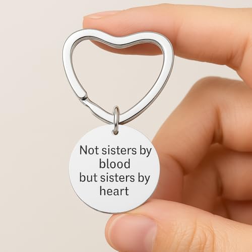 Infinity Collection Not Sisters by Blood but Sisters by Heart Keychain – Best Friend Gift, Soul Sister Jewelry, Bonus Sist...