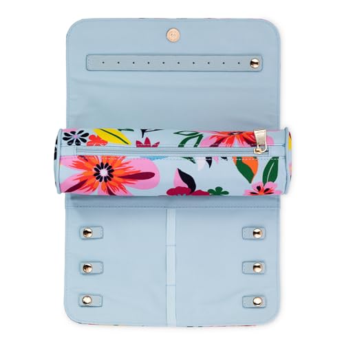 kate spade new york Travel Jewelry Case Organizer, Fabric Jewelry Box for Mother's Day, Cute Jewelry Organizer Holds Neckl...