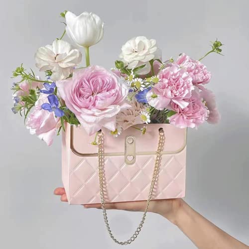 LONG XIN SERIES 8PCS Pink Floral Gift Bags Duty Reusable Paper Gift Boxes Luxury Present Packaging with Handles for Gift P...