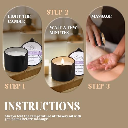 12pcs Massage Oil Candle,Moisturising Natural Soybeans Gift Sets,1oz Low Temperature Body Oil Scented Candles for Home Spa...