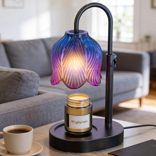 WYghyronic Candle Warmer Lamp with Adjustable Height - Flameless 4-Level Dimmable Wax Warmer, Timer Function & Stylish Des...