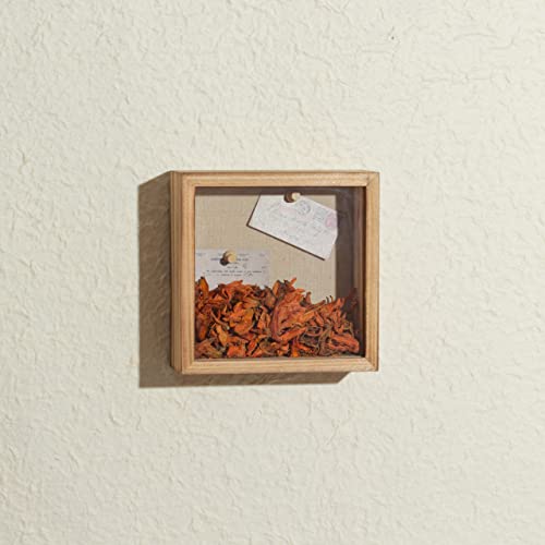 Increased Fire Shadow Box Frame 6x6 Shadow Box Display Case with Linen Back of Awards Memorabilia Flower, Pictures, Keepsa...