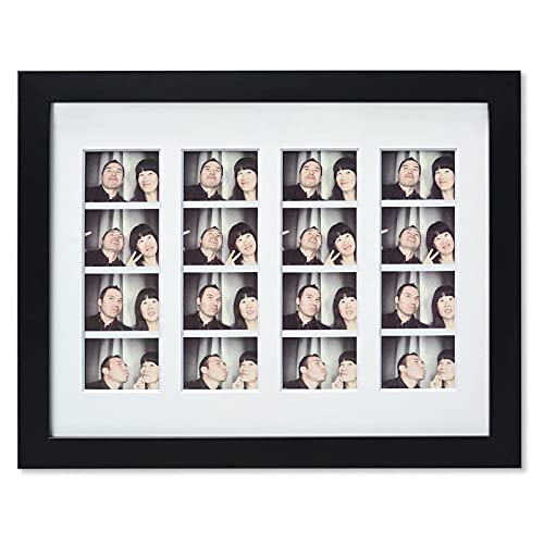 Golden State Art, 8.5x11 Photo frame with mat for 4 2x6 photo booth pictures, Includes Real Glass & Easel Back Display, ma...