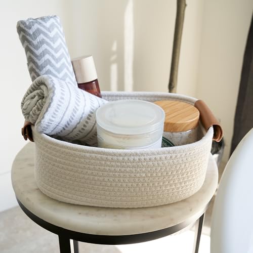 Beautiful Storage Basket Set of 5 - Sturdy Cotton Rope Baskets for Shelves Are Perfect for Organizing Your Home - Quality ...
