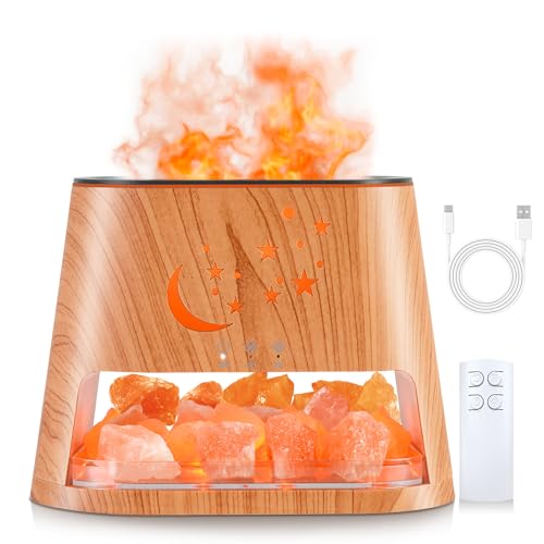 Essential Oil Diffuser : 260ml Aromatherapy Diffuser & Himalayan Salt Lamp with Remote Control & Timer,Cool Mist Humidifie...