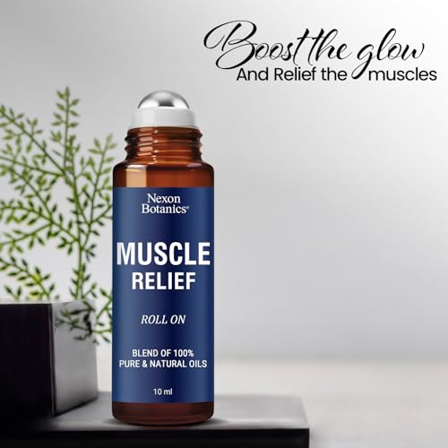 Muscle Relief Essential Oil Roll-On 10 ml - Pure & Natural Prediluted Blend for Sore Muscles, Aches & Recovery - Easy Roll...