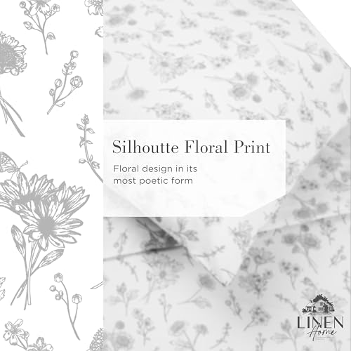 Linen Home 100% Cotton Printed Percale Sheets California King Size, Deep Pocket, 4 Pieces Set - 1 Flat, 1 Deep Pocket Fitt...