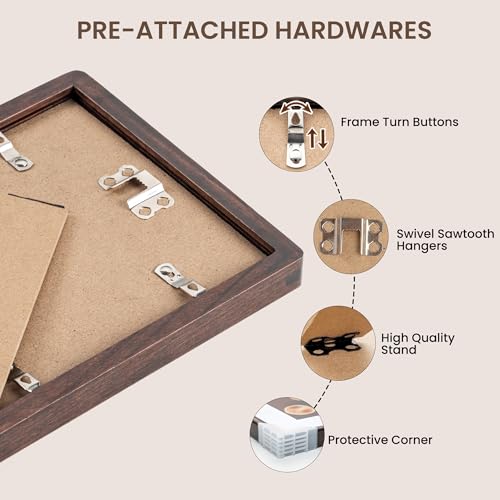 RICHFOCUS 8x10 Picture Frame, Natural USA-Sourced Solid Walnut Wood Picture Frame with Tempered Glass, Handcrafted Rounded...