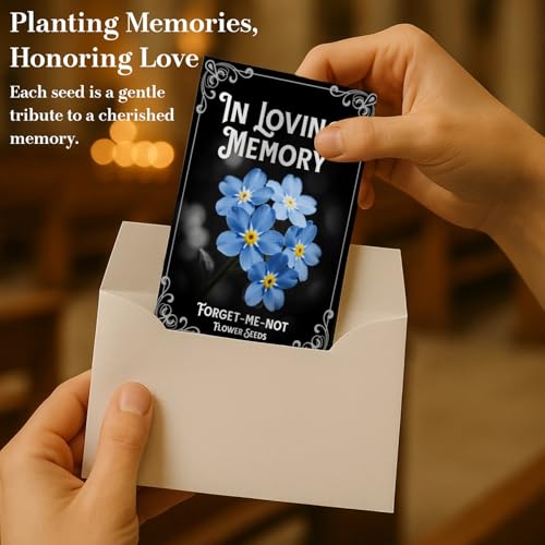 60Pack Forget Me Not Seeds Bulk - Memorial Seed Packets for Funeral Favors, Celebration of Life, Remembrance Gifts - Easy ...