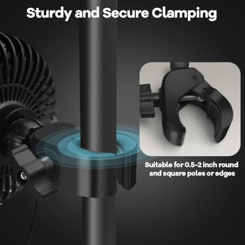 Grow Tent Fan, 5in Two Fans for Greenhouse Plant All Direction Ventilation Circulation Instead of Oscillating, Can Work wi...