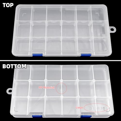 DUOFIRE Plastic Organizer Container Storage Box Adjustable Divider Removable Grid Compartment for Jewelry Beads Earring To...