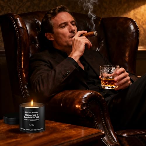 HOMAMAMOON Scented Candles for Men 4 Pack x8oz, Luxury Soy Wax Aromatherapy Candles, Strong Masculine Scents, Long Lasting...