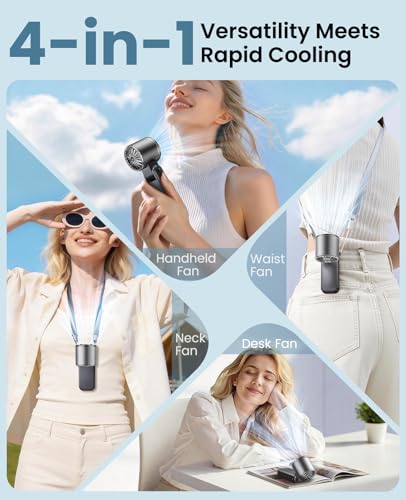 DIGIX Portable Handheld Turbo Fan with Ice Cooling, Rechargeable Personal Fan, Up to 15Hrs Cooling, 100 Speeds 25000RPM Po...