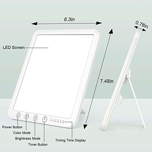 DIKAKO Light Therapy Lamp, 15000 Lx Sun Lamp,3 Color Temperature, 5 Levels of Adjustable Brightness and Timer Function Lig...